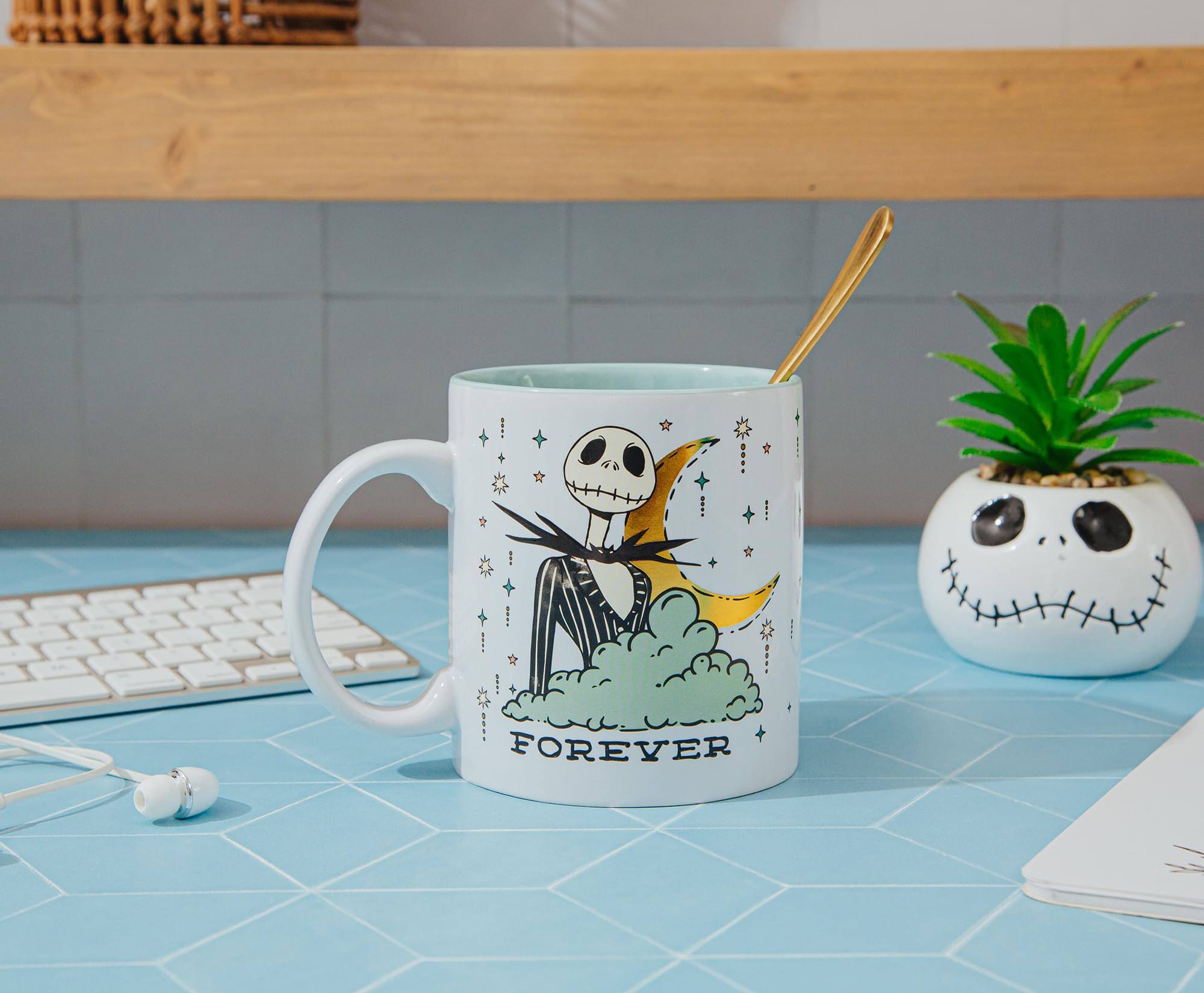 Alt View 5. Disney - Disney The Nightmare Before Christmas "Forever & Always" Foil-Embossed Mug - White.