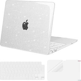 mosiso - Glitter Cover for 2026 MacBook Neo Case 13 inch A3404 with A18 Pro Chip,Crack-Resistant Cover&Keyboard Cover&Screen Film - Clear