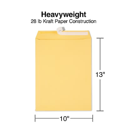 Heavyweight  
28 lb Kraft Paper Construction  
13"  
10"