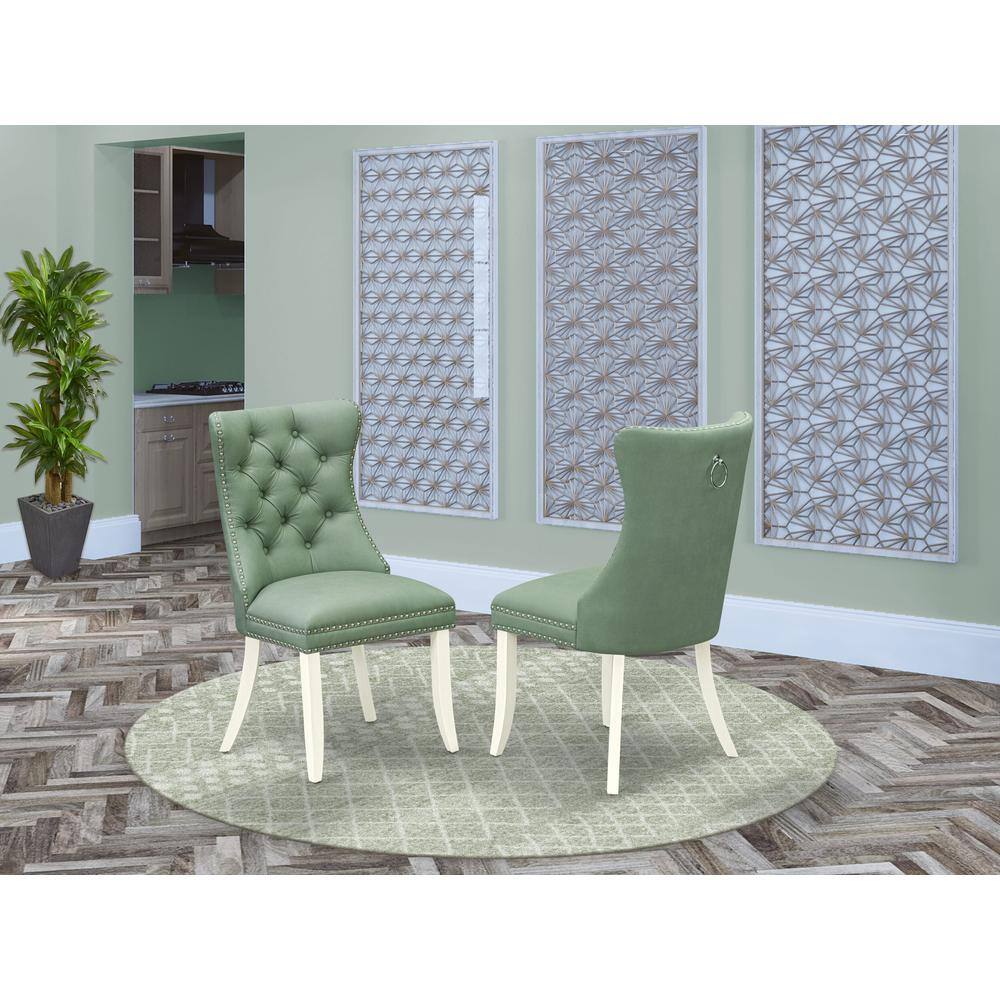 Alt View 2. East West Furniture - Parson Chairs - White.