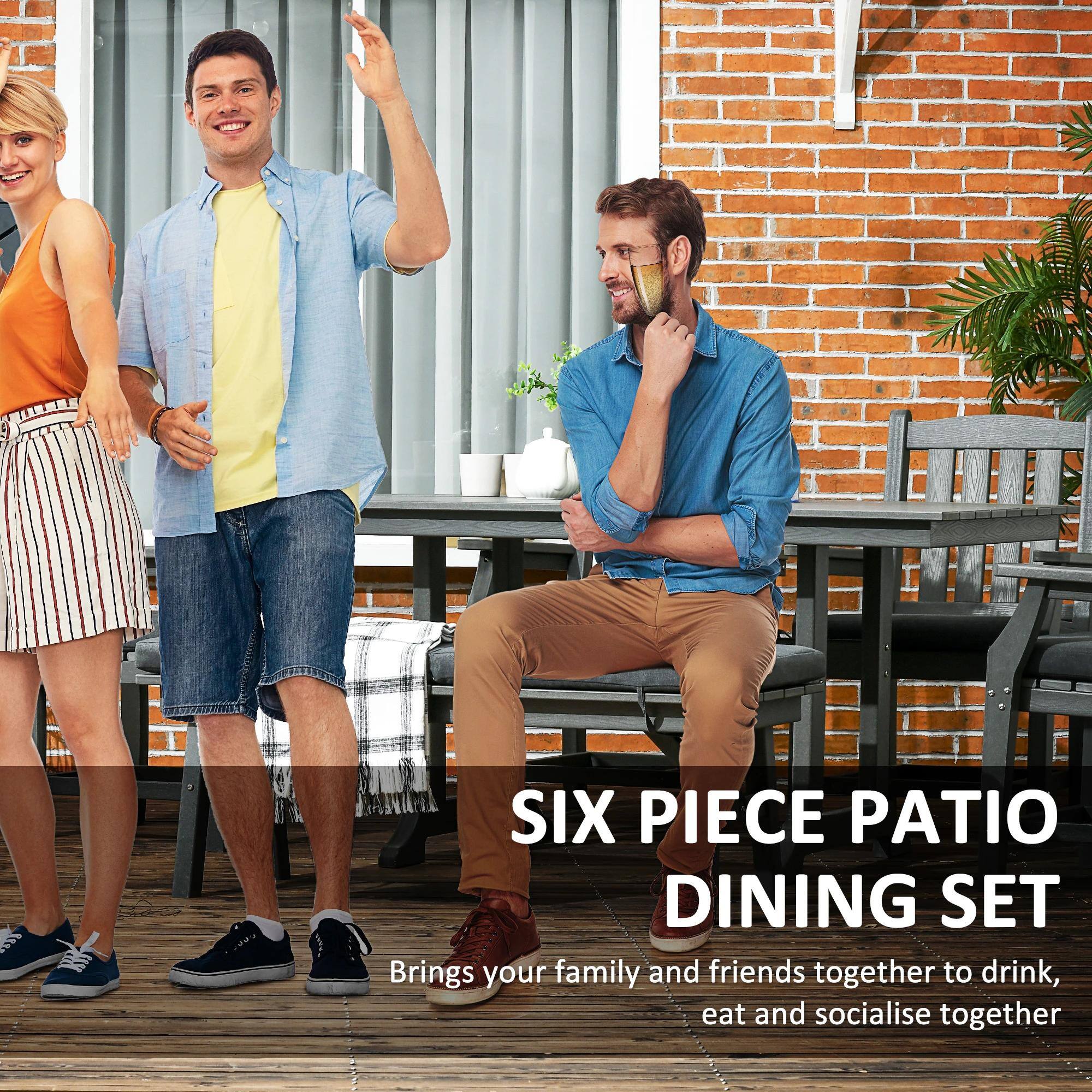 SIX PIECE PATIO DINING SET

Brings your family and friends together to drink, eat and socialise together