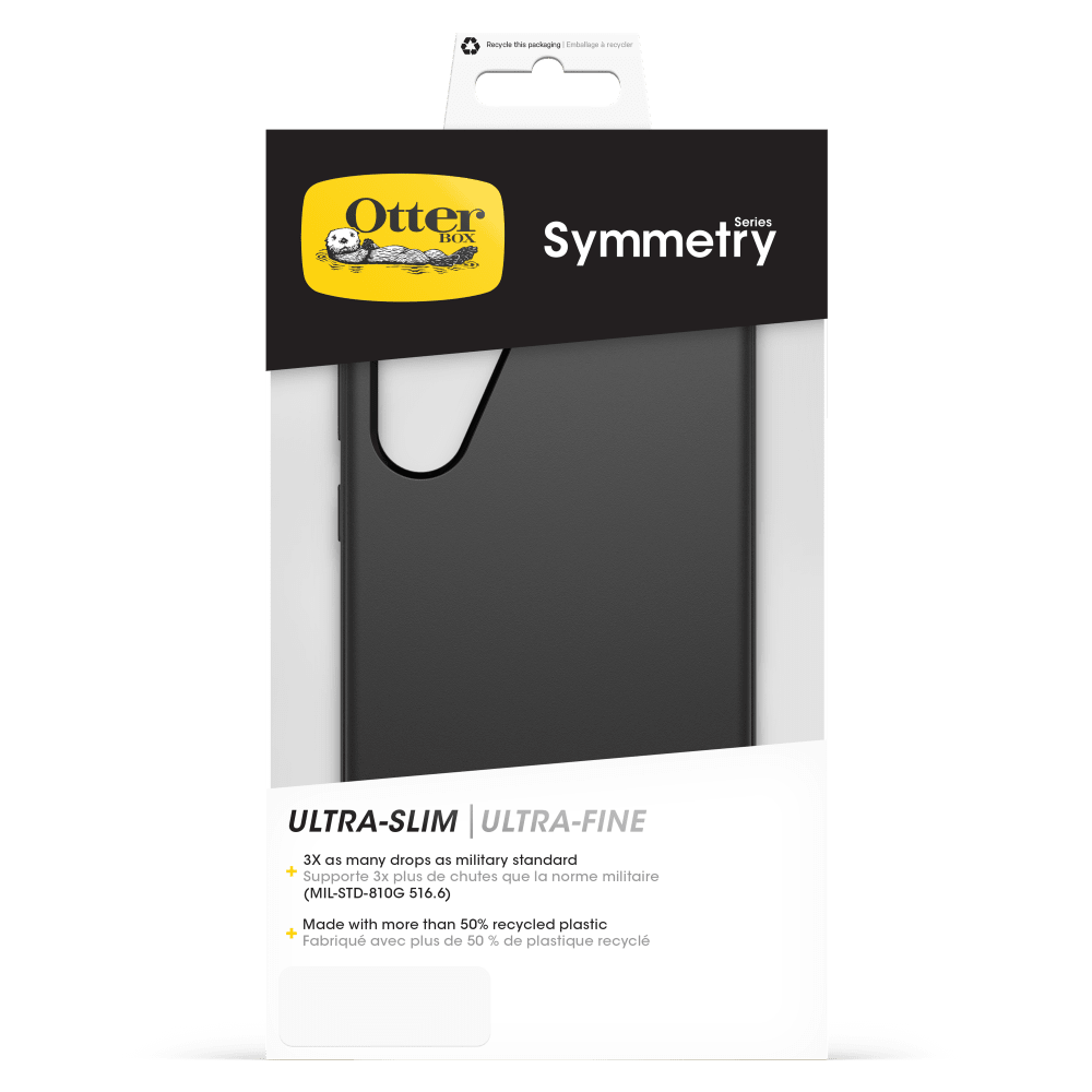 Recycle this packaging  
Emballage - recycler

Otter Series BOX  
Symmetry

ULTRA-SLIM | ULTRA-FINE

3X as many drops as military standard  
Supporte 3x plus de chutes que la norme militaire (MIL-STD-810G 516.6)

Made with more than 50% recycled plastic  
Fabriqué avec plus de 50 % de plastique recyclé