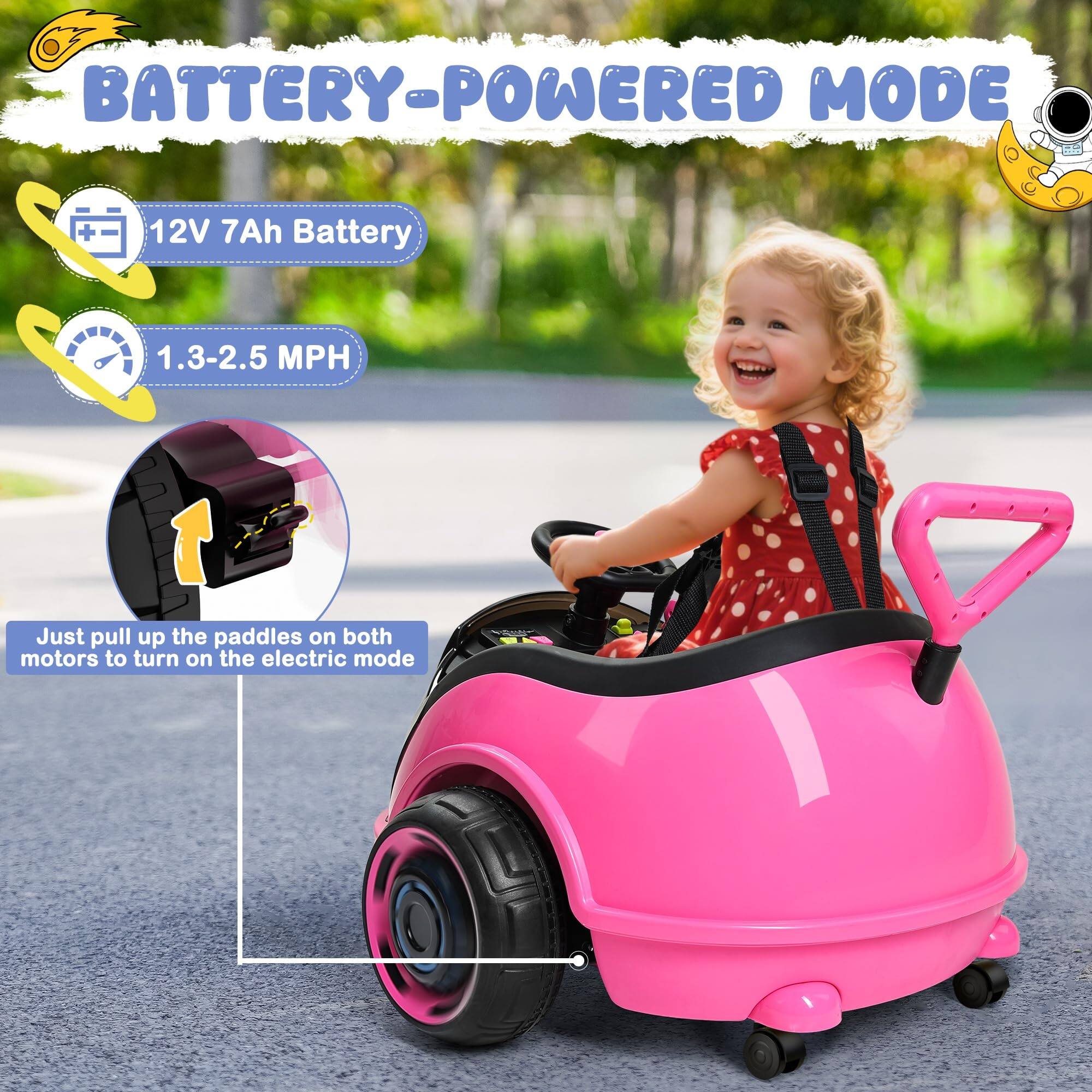 BATTERY-POWERED MODE

12V 7Ah Battery

1.3-2.5 MPH

Just pull up the paddles on both motors to turn on the electric mode