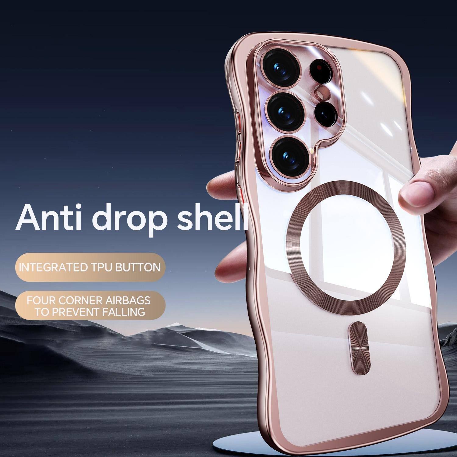 Anti drop shell

INTEGRATED TPU BUTTON

FOUR CORNER AIRBAGS TO PREVENT FALLING