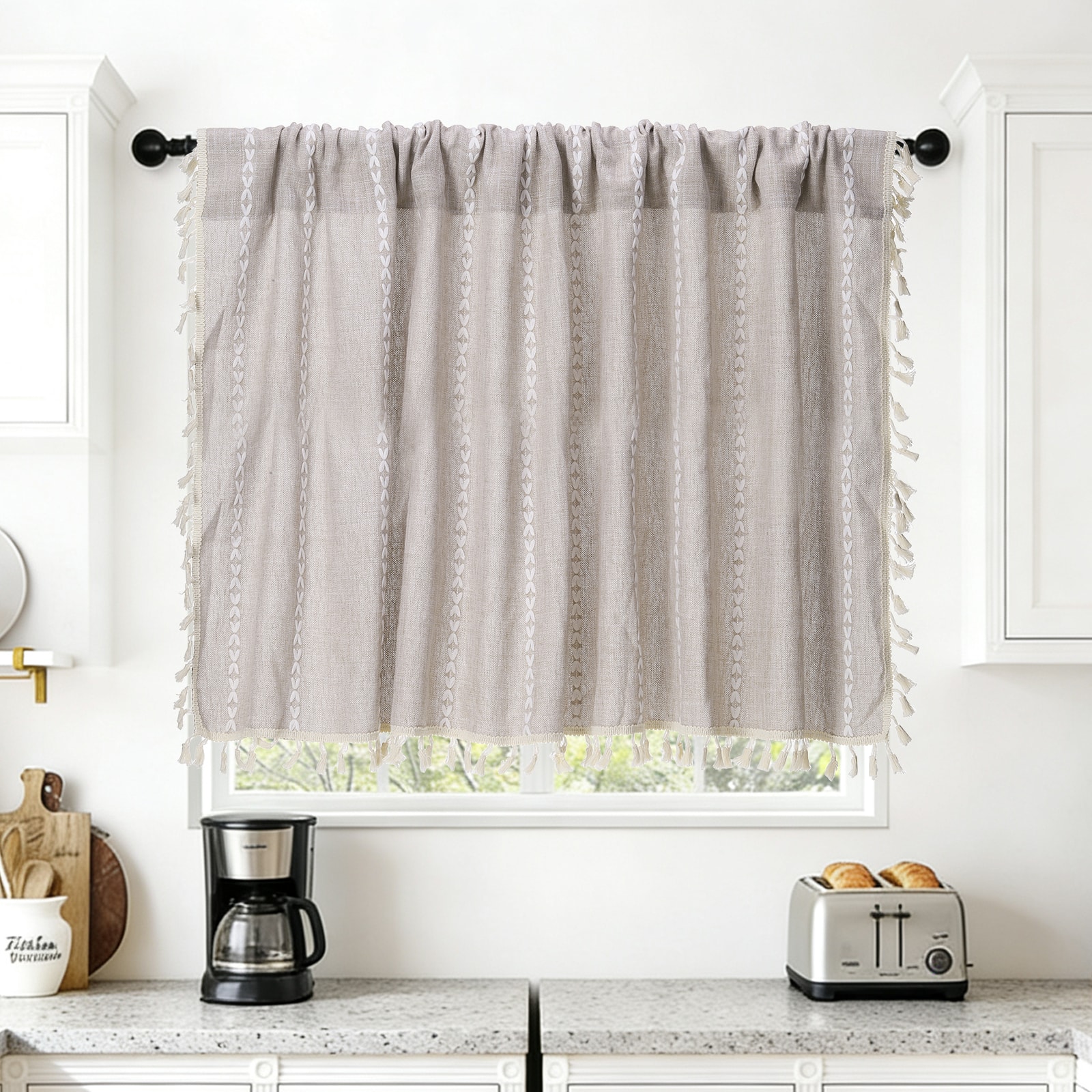 "Unique Bargains - Curtain Valances, 24""x52"" Semi Sheer Rod Pocket for Small Windows Living/Bed/Bath/Kitchen, Set of 1 Panel - Brown" price history on PriceWatchPro
