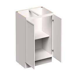 Boyel Living - 33-in W x 34.5-in H x 24-in D Slim Shaker RTA Kitchen Full Height Door Base Cabinet with Soft-Close - Snow White