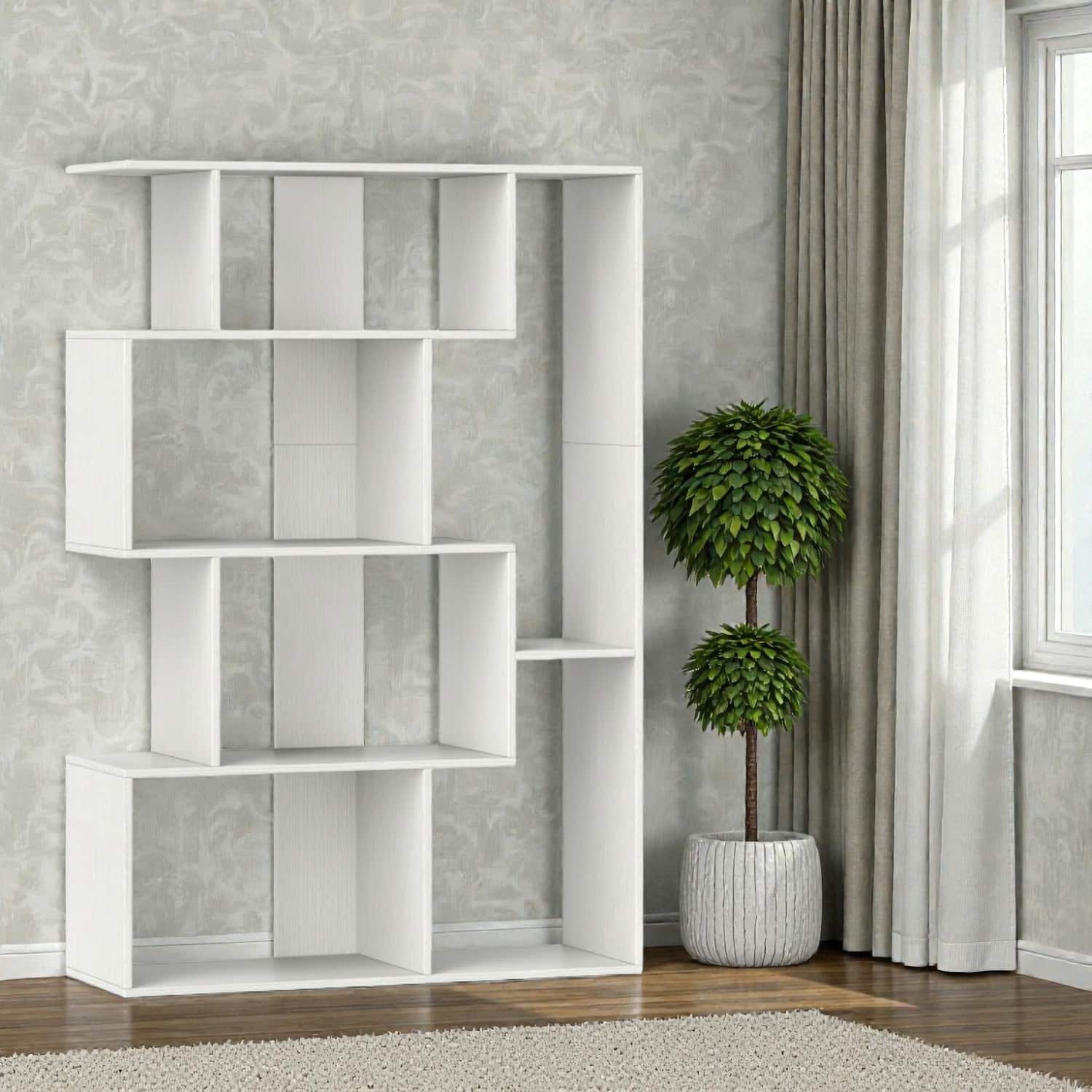 Hivvago - Modern Decorative 6-Cube Storage Rack for Living Room or Bedroom - White