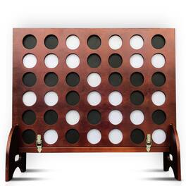Swooc Games - Giant Four in a Row (All Weather) Outdoor Game w/ Carrying Case - Noise Reducing - 60% Quieter - Giant Connect - 4 Game - Brown