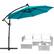 Alt View 1. Costway - 10FT Patio Offset Umbrella Solar Powered LED 360Degree Rotation Aluminum - Turquoise.