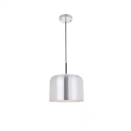 Living District - Etude 1 Light Brushed Nickel Pendant - Brushed Nickel And Black