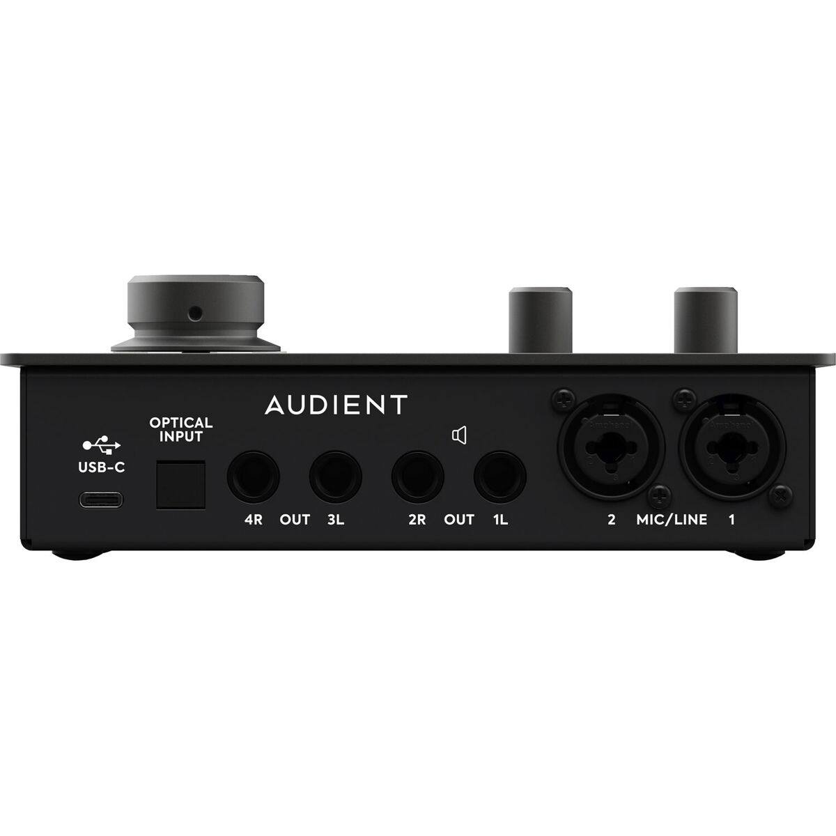 AUDIENT  
OPTICAL INPUT  
USB-C  
4R OUT  
3L  
2R OUT  
1L  
2 MIC/LINE 1