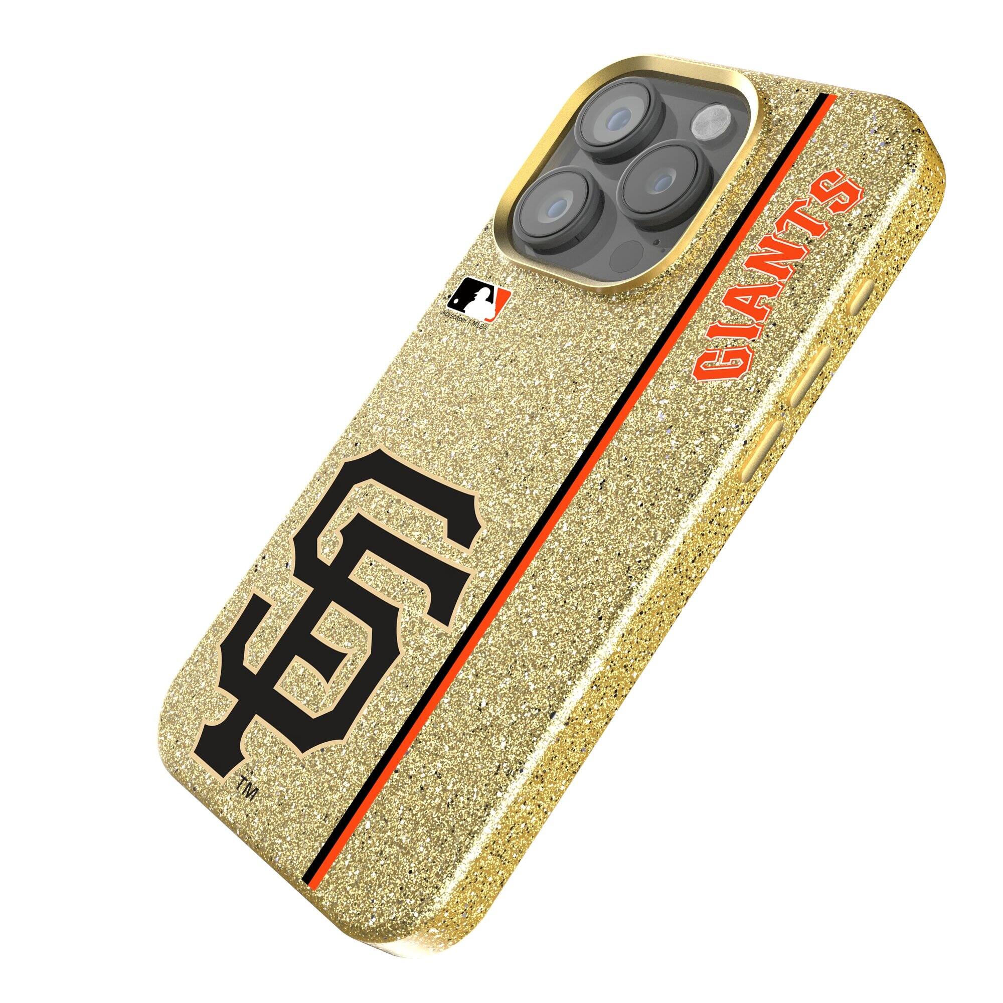 Alt View 1. Keyscaper - San Francisco Giants iPhone Bling Case - 15 Plus - Gold.