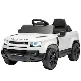 Qaba - Ride on Car Licensed Land Rover with Remote, Suspension, Slow Start, 3 Speeds, Lights, Music - White