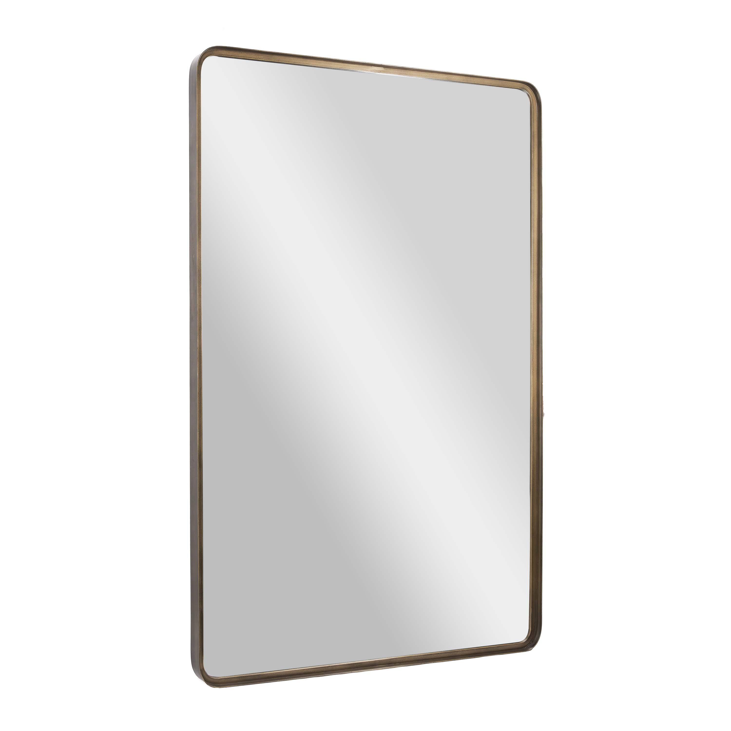 Alt View 1. Emma + Oliver - Afsin Wall Mirror with Silver Backed Glass for Clarity for Entryways, Bathrooms & More - Bronze.