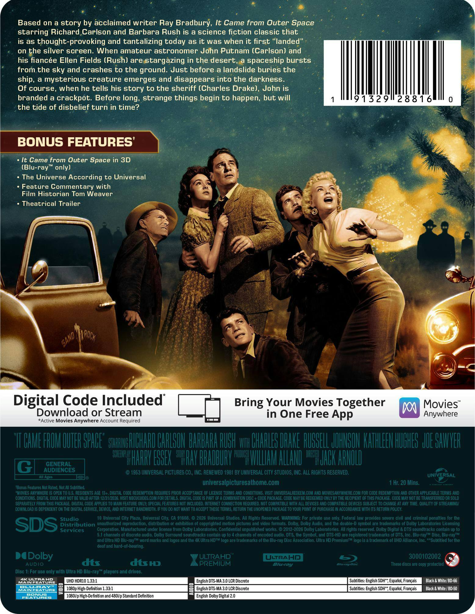 Back. It Came from Outer Space (Steelbook)   - 4K Blu-Ray.