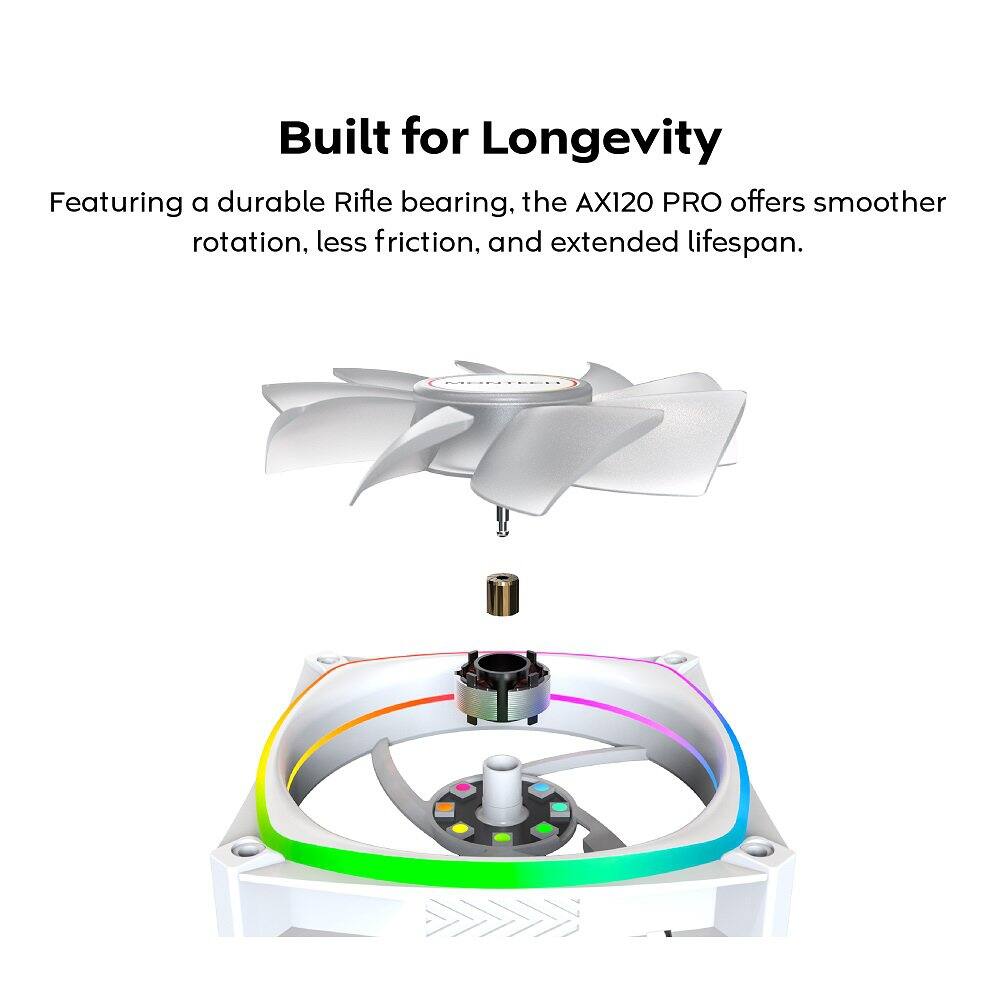 Built for Longevity

Featuring a durable Rifle bearing, the AX120 PRO offers smoother rotation, less friction, and extended lifespan.