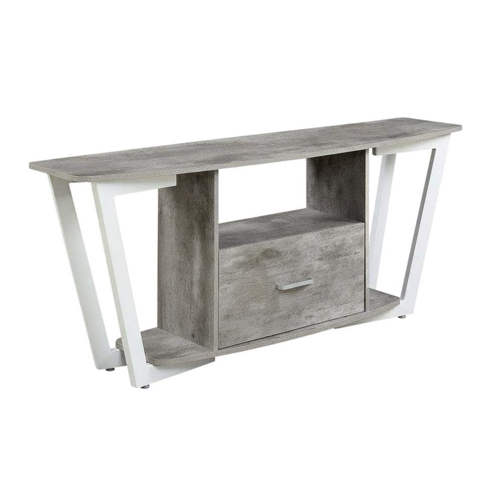 FurniFact - powder-coated metal TV stand with shelves for 65-inch TVs - White price history on PriceWatchPro