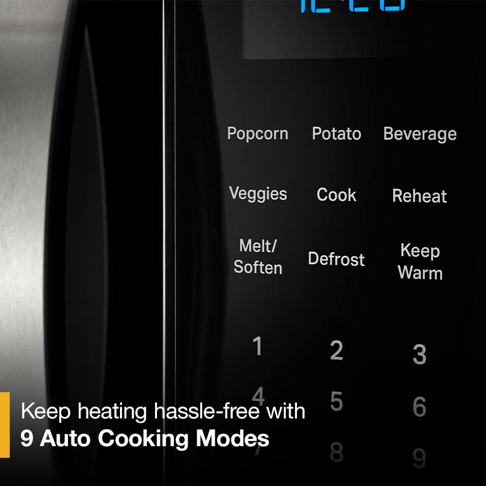 Popcorn Potato Beverage Veggies Cook Reheat Melt/ Soften Keep Warm 1 2 3 4 Keep heating hassle-free with 9 Auto Cooking Modes 5 6 8 9