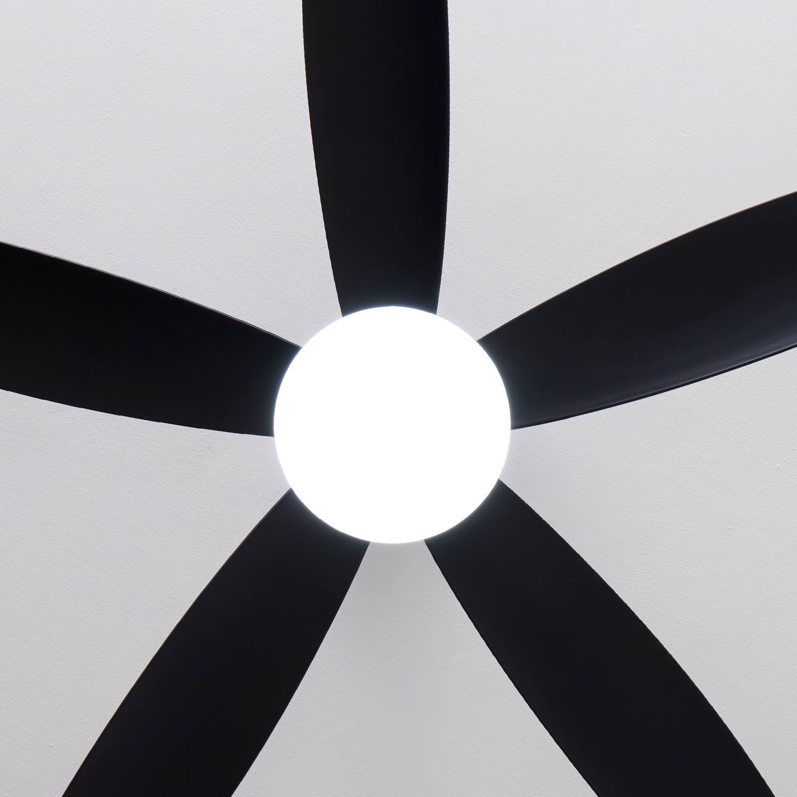 Alt View 6. Siljoy - 52 Inch Modern Black 5 Blade LED Ceiling Fan with Light Quiet Operation Remote Control Included  for Living Room Bedroom - Black.