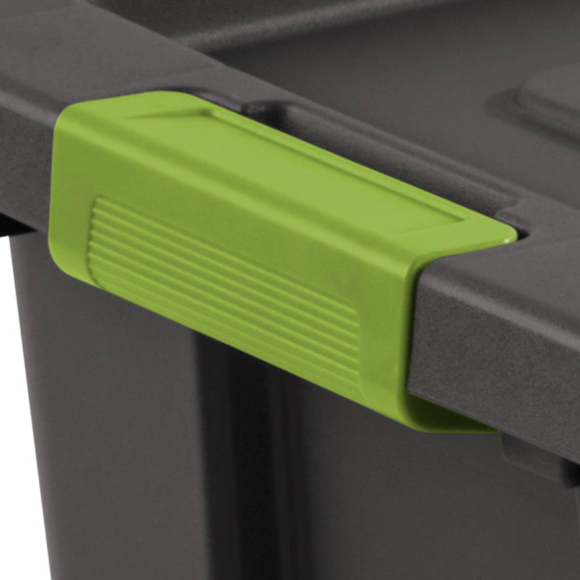 Alt View 5. Sterilite - Sterilite Tuff1 Latching 18 gal Stacking Plastic Storage Box with Lid, (6 Pack) - Flat Gray.