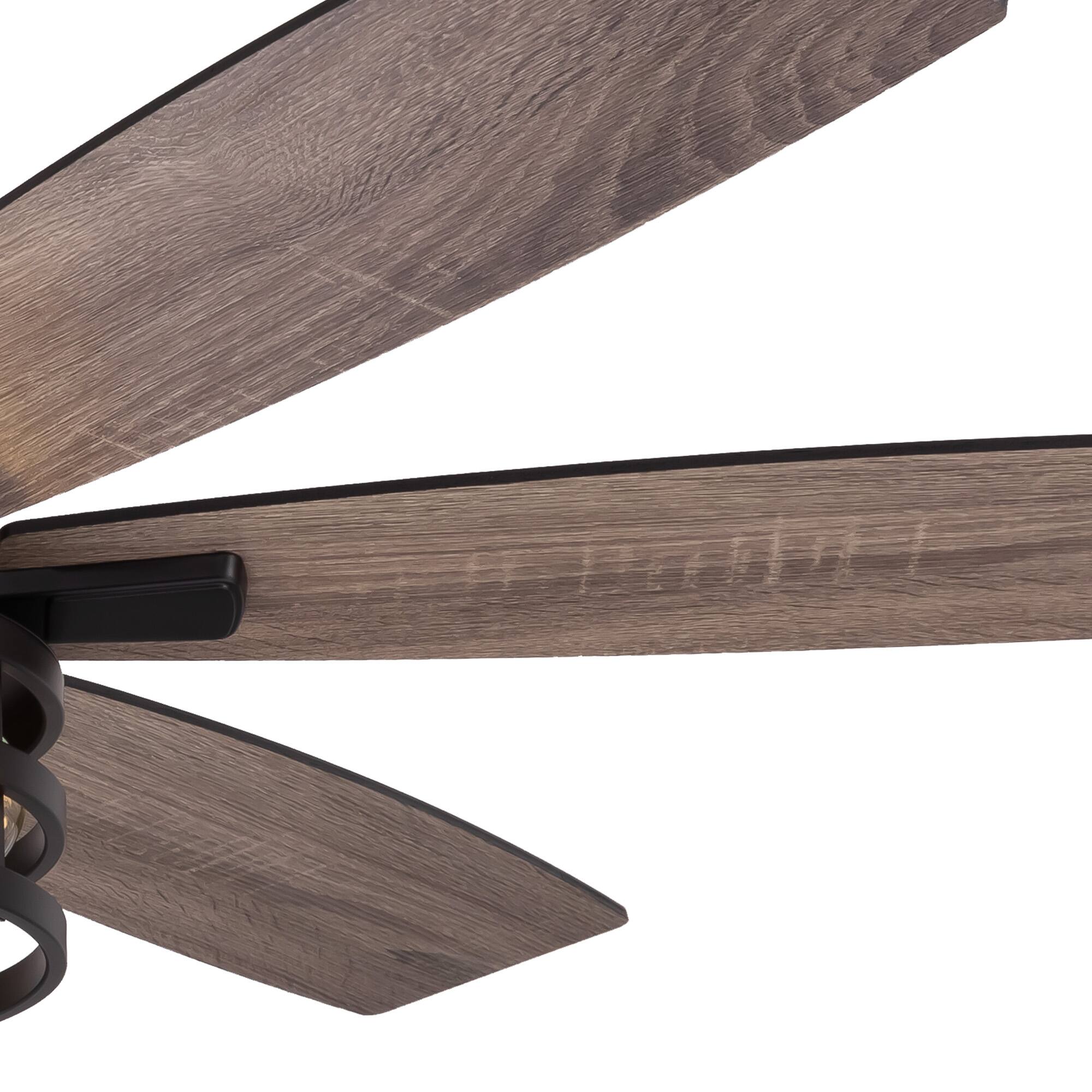 Alt View 9. Siljoy - 60-Inch Matte Black Farmhouse Cage Ceiling Fan with Light 6 Big Dual Color Blades for Living Room Bedroom Kitchen Patio - Black.