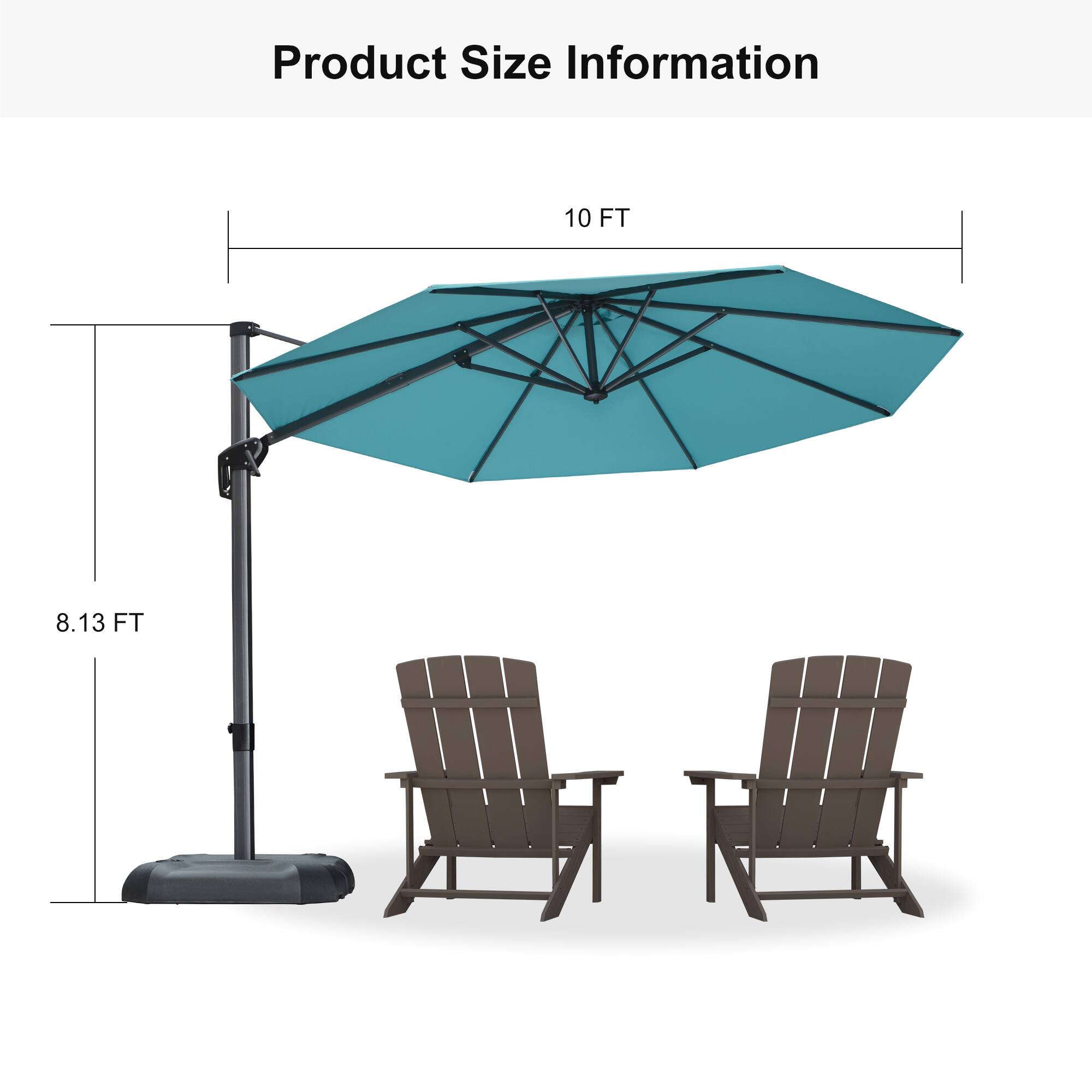 Product Size Information  
10 FT  
8.13 FT