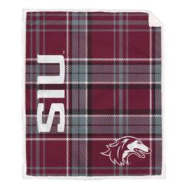 Pegasus - Southern Illinois Salukis 50" x 60" Playmaker Plaid Ultra Cozy Sherpa Throw - Multicolor
