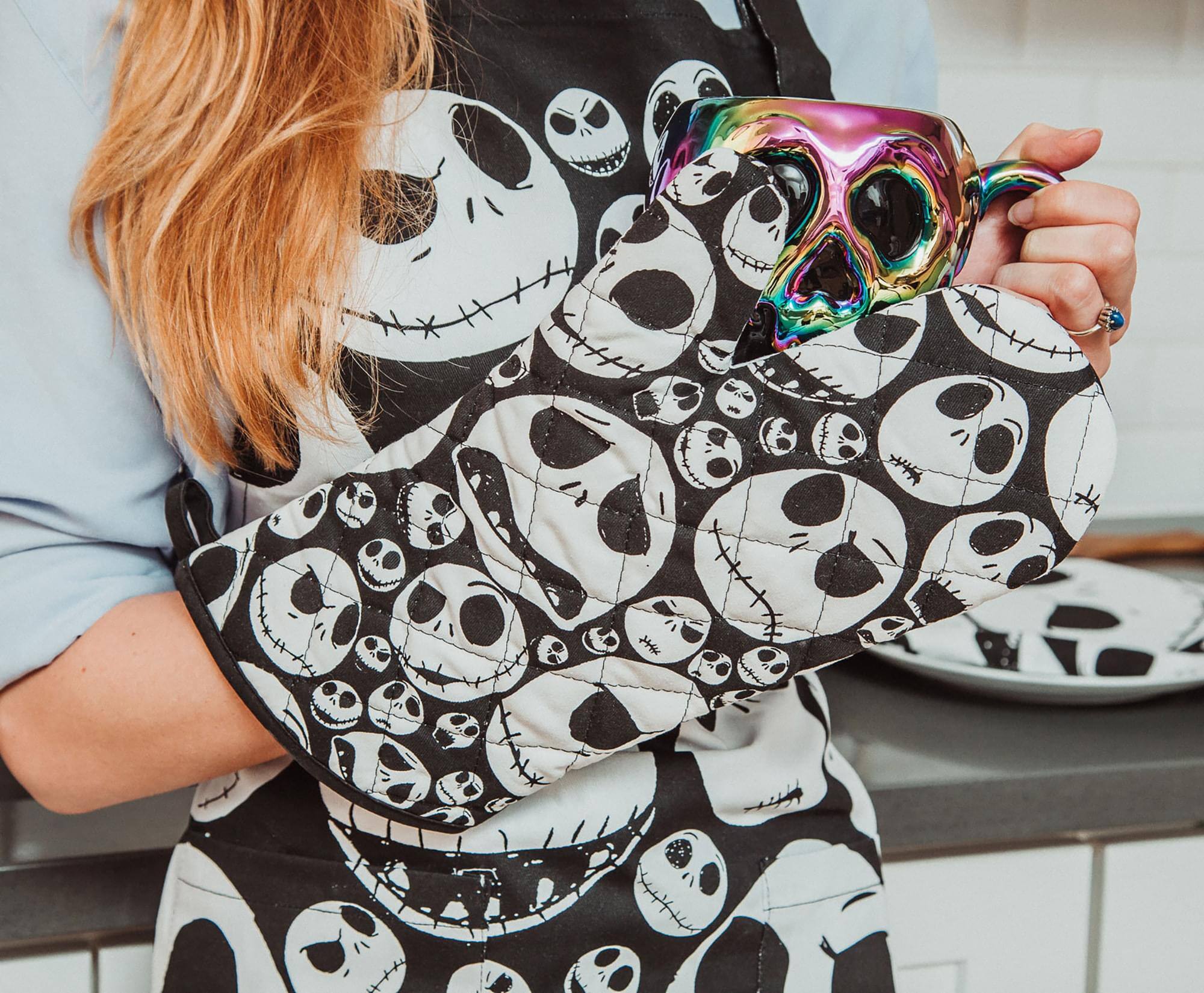 Alt View 2. Disney - Disney The Nightmare Before Christmas Jack Faces Kitchen Oven Mitt Glove - Black.