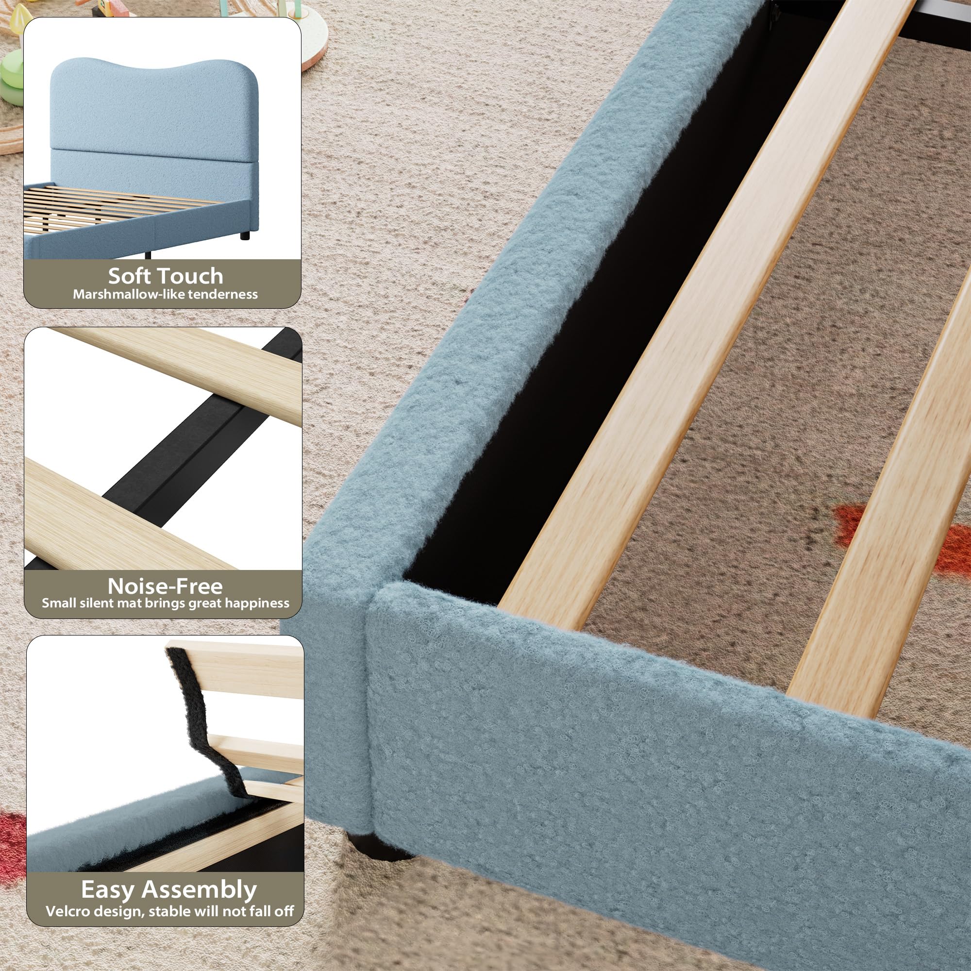 - Soft Touch  
  Marshmallow-like tenderness

- Noise-Free  
  Small silent mat brings great happiness

- Easy Assembly  
  Velcro design, stable will not fall off