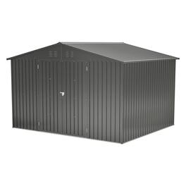 Lirago - 10x8 FT Outdoor Storage Shed All-Weather Metal Shed with Lockable Doors - Black