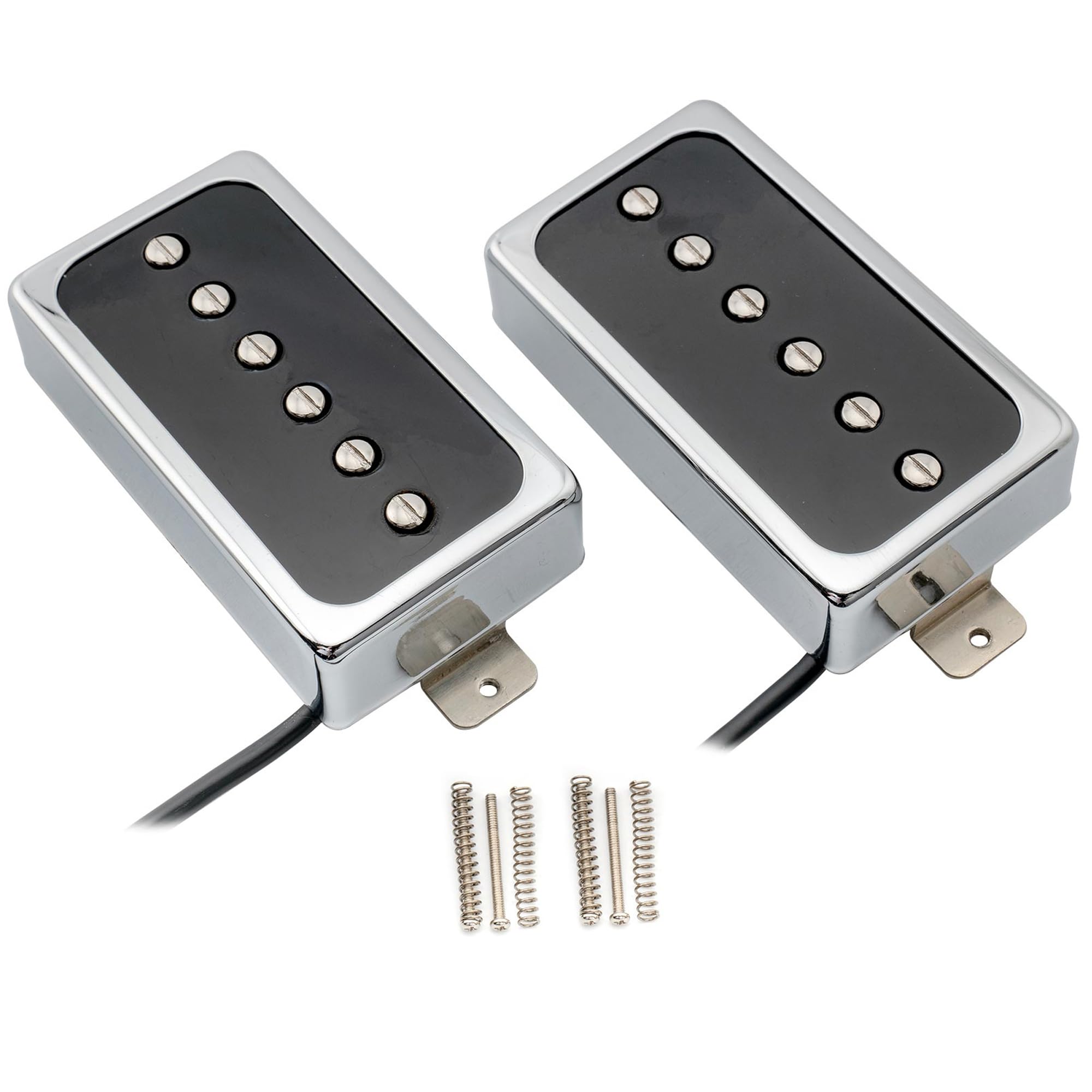 Alt View 3. Dazzling Pops - Artec Sha66 Alnico 5 Splendor P90 Style Humbucker Sized Single Coil Neck Bridge Pickup Set For Les Paul - Set.