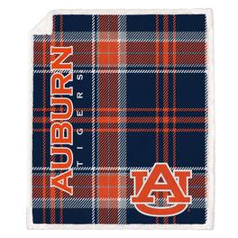 Pegasus - Auburn Tigers 50" x 60" Playmaker Plaid Ultra Cozy Sherpa Throw - Multicolor