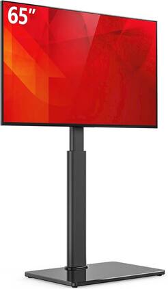 Hanke - Swivel Tv Floor Stand For 32- Tvs 8 Level Height Adjustable Corner Mount Living Room bedroom Holds Up To Ma - Black for 32"-65"