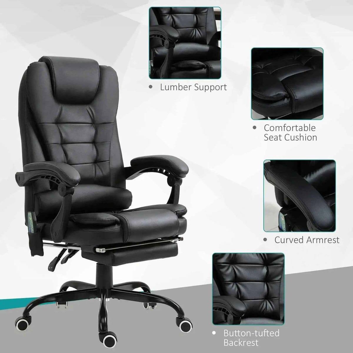 Lumber Support  
Comfortable Seat Cushion  
Curved Armrest  
Button-tufted Backrest