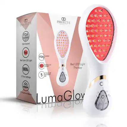 PROJECT E BEAUTY FDA CLEARED
FDA Cleared
PROJECT E BEAUTY
Red CLEARED FDA Red Color LED Light
PHOTON LED Red LED Light RED THERAPY Therapy
MINS I OF I U SETTINGS 5 TREATMENT 1 g 5 Time TIME Settings
A CO MODE 5 12 2Treatment 3 Modes 120
LumaGlov 1 2 Treatment Modes LumaGlos
MODE