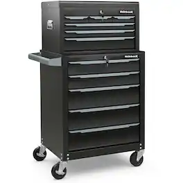 Gymax - Rolling Steel Tool Chest 5-Drawer Tool Storage Cabinet w/ Hanging Holes - Black