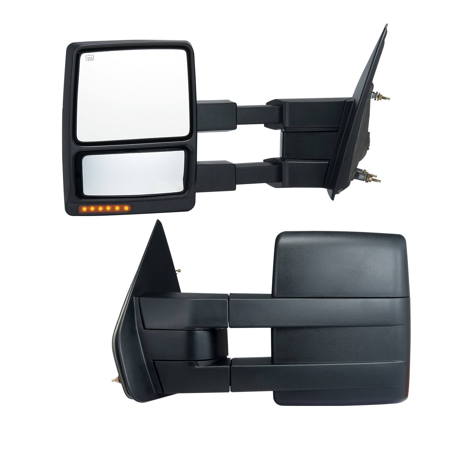 Alt View 4. VEVOR - Towing Mirrors, Left & Right Pair Set for 2004-2014 Ford F150, Power Heated with Signal Light & Puddle Light - Black.