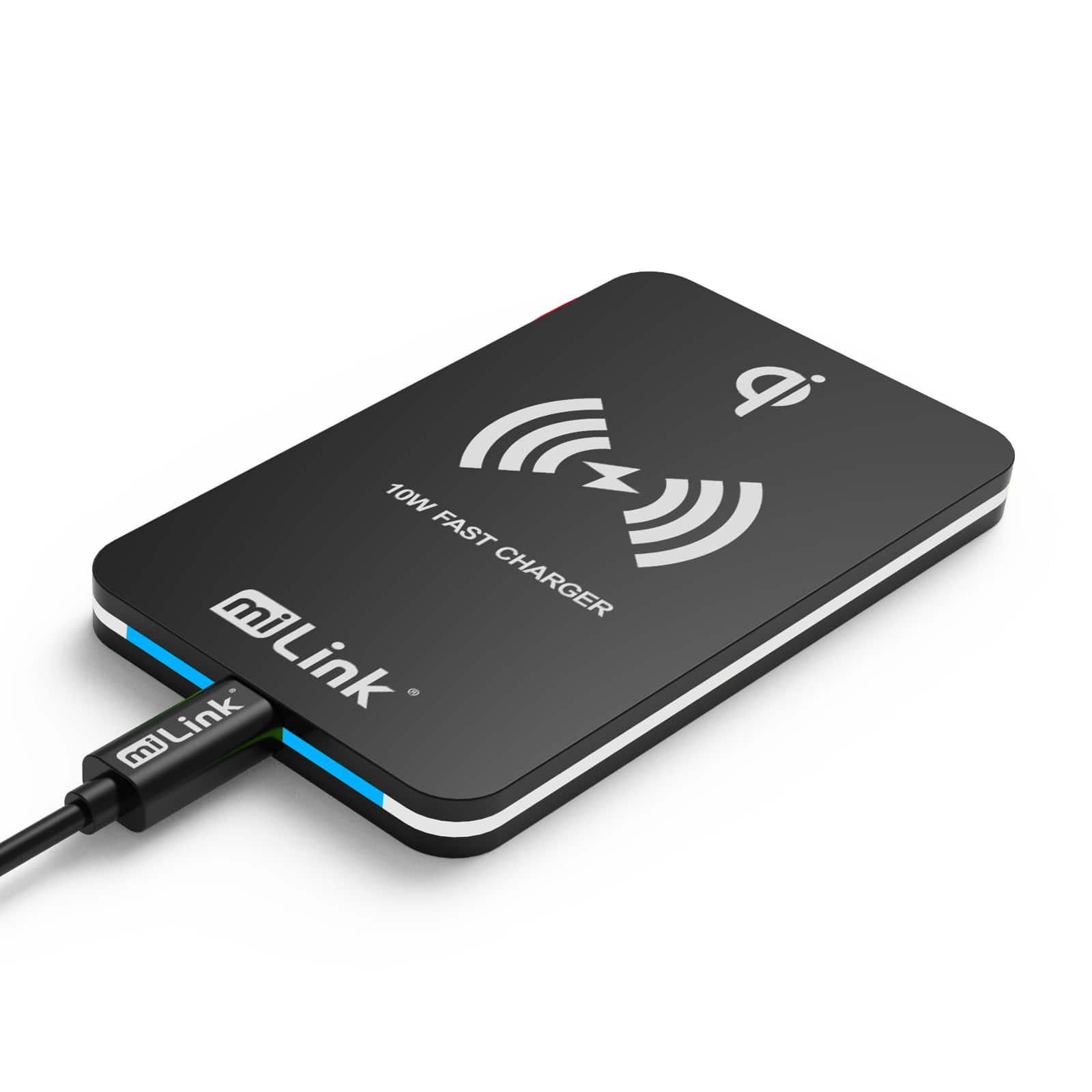 miLink - Fast 10W-15W Wireless Charging Pad - Black