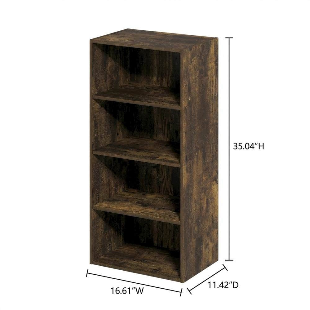 FurniFact - Wooden Bookcase with Open Shelving for Stylish Storage - Amber Pine price history on PriceWatchPro