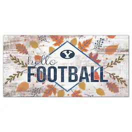Fan Creations - BYU Cougars 6'' x 12'' Hello Football Wall Art - White