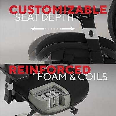 CUSTOMIZABLE SEAT DEPTH  
REINFORCED FOAM & COILS