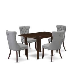 East West Furniture - 5 Piece Dining Set - Red