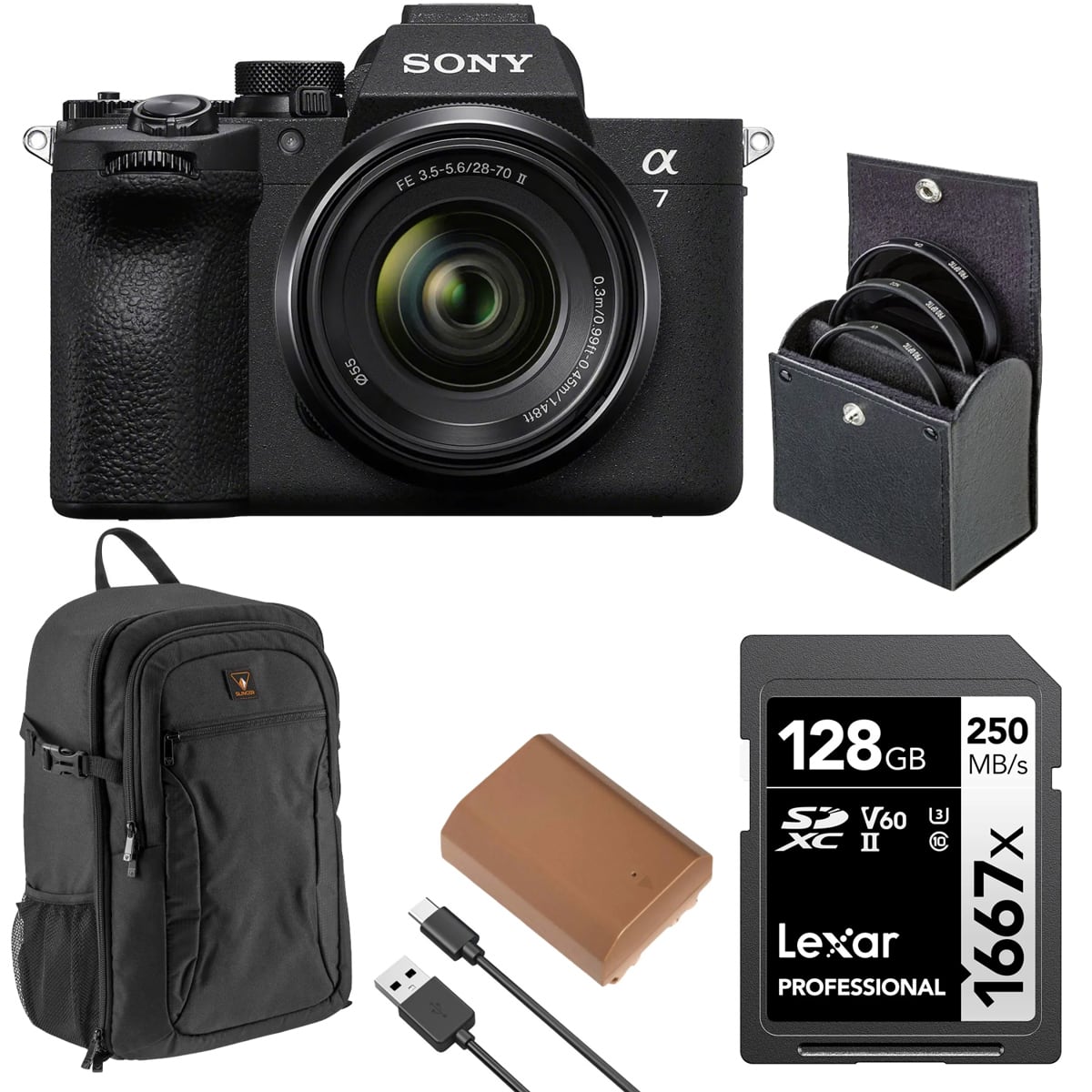 Bundle - Sony - Alpha a7 V Mirrorless Camera with FE 28-70mm f/3.5-5.6 OSS II Lens, with Li-Ion Battery, 128GB Memory Card, price history on PriceWatchPro