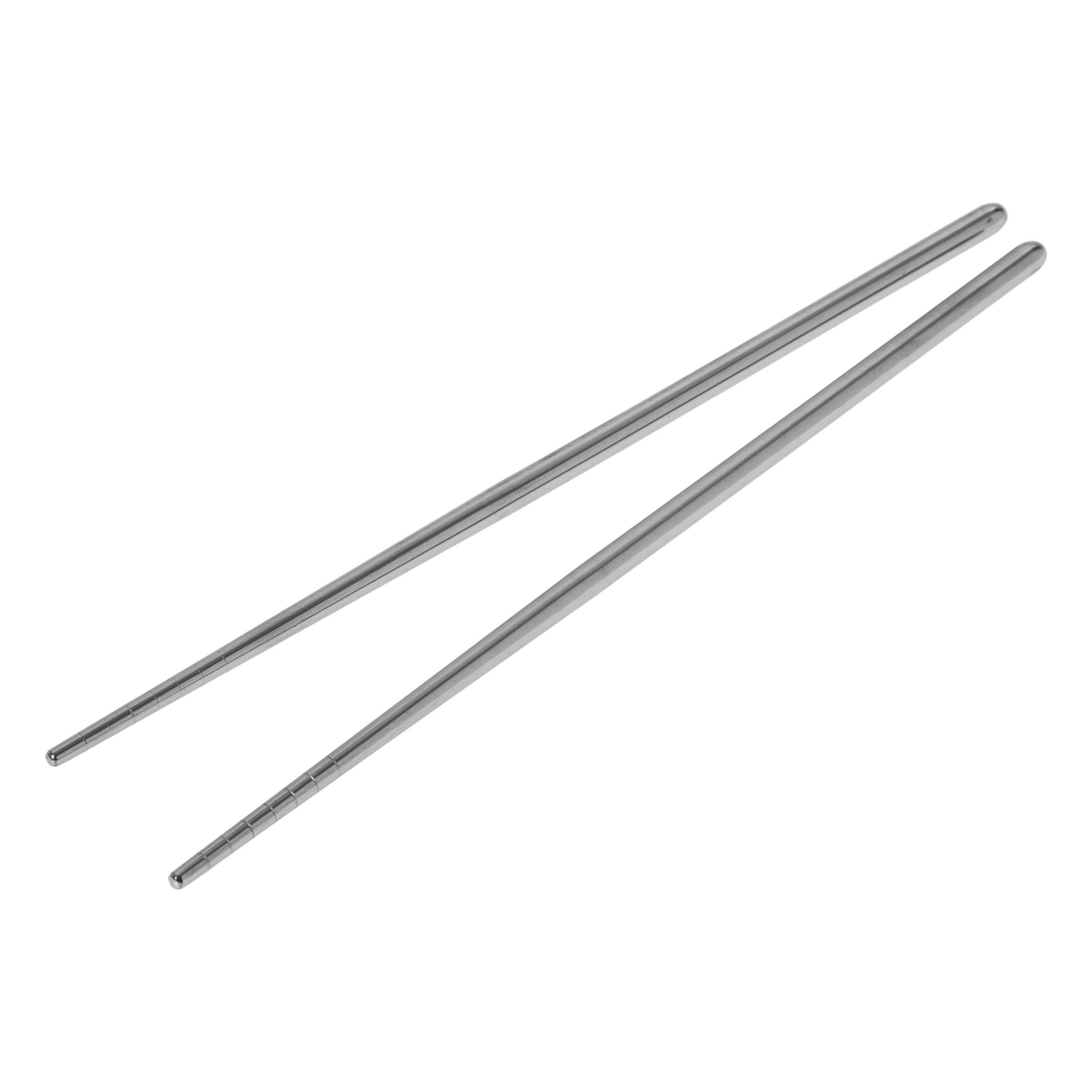 Angle. Escali - Joyce Chen Reusable Stainless Steel Metal Chopsticks Set, 5 Pair Set - Silver.