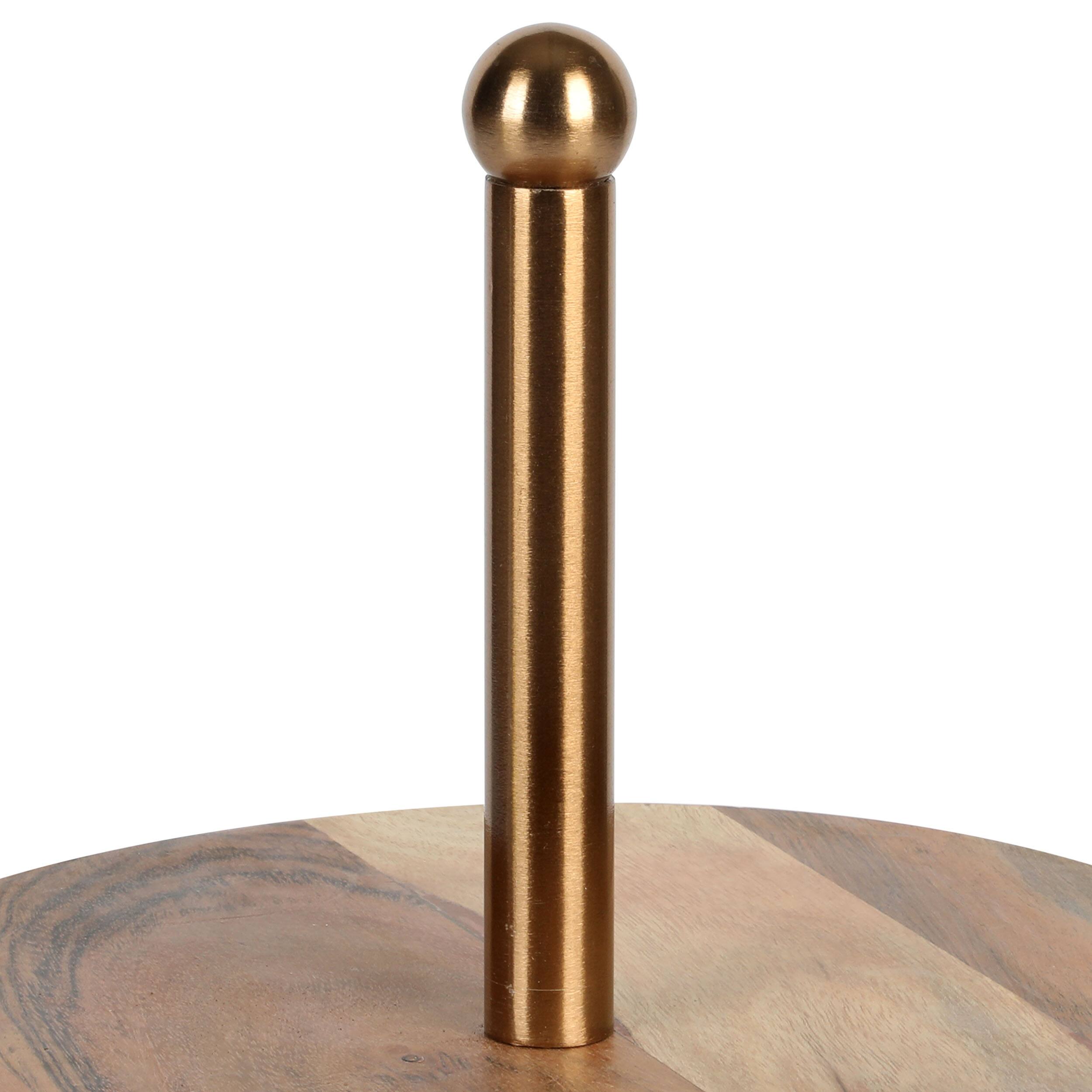 Alt View 1. Laurie Gates - Laurie Gates California Designs Grey Marble and Acacia Wood 2 Tier Server - Brown.