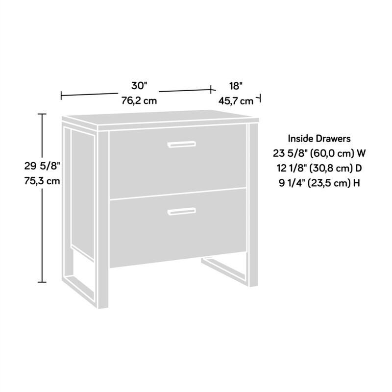 30" 76,2 cm  
18" 45,7 cm  
T 29 5/8" 75,3 cm  

Inside Drawers  
23 5/8" (60,0 cm) W  
12 1/8" (30,8 cm) D  
9 1/4" (23,5 cm) H