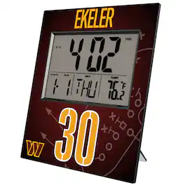 Keyscaper - Austin Ekeler Washington Commanders Digital Desk & Wall Clock - Multicolor