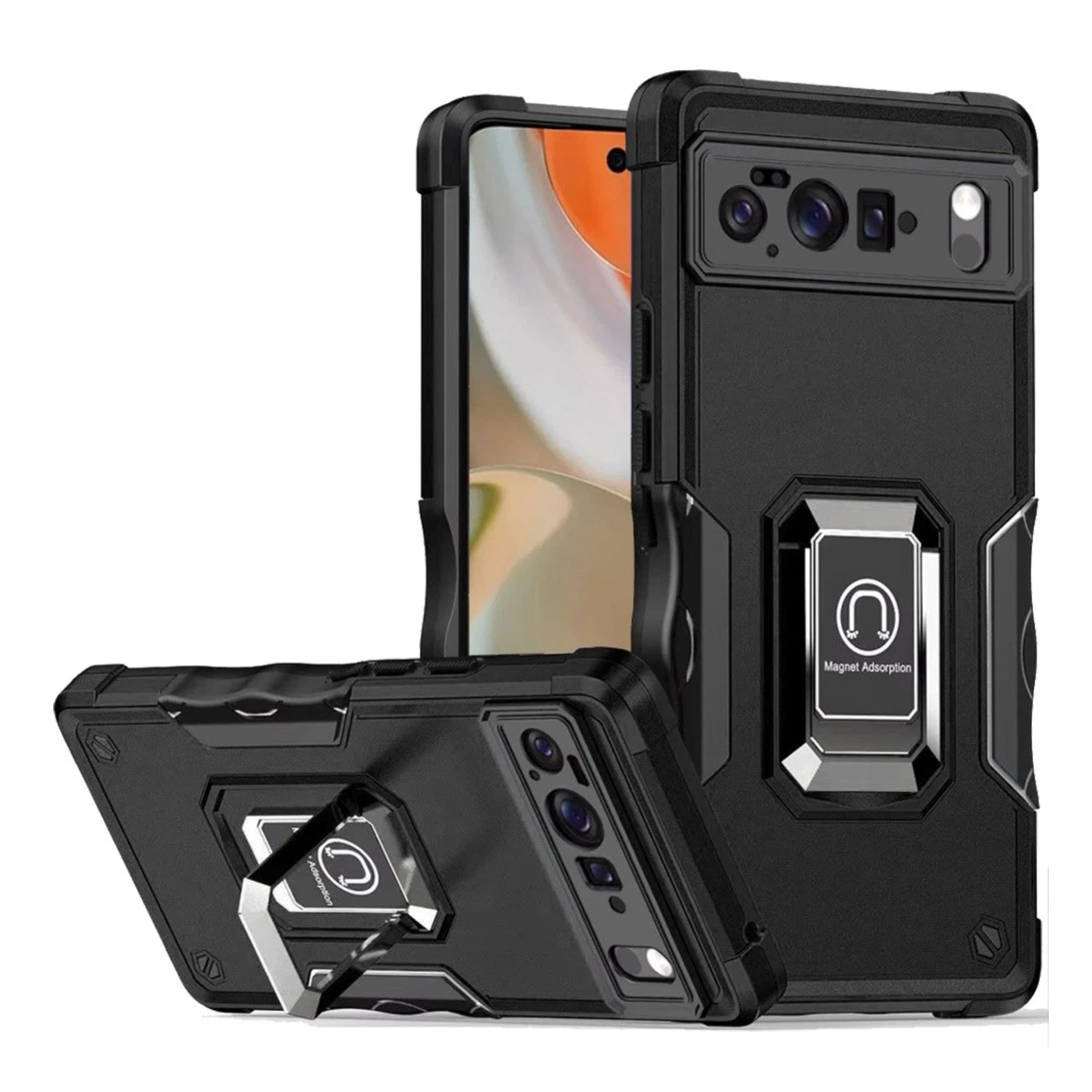Kitcheniva - Heavy Duty Magnetic Ring Stand Case With Tempered Glass For Google Pixel 10 Pro XL - Black price history on PriceWatchPro
