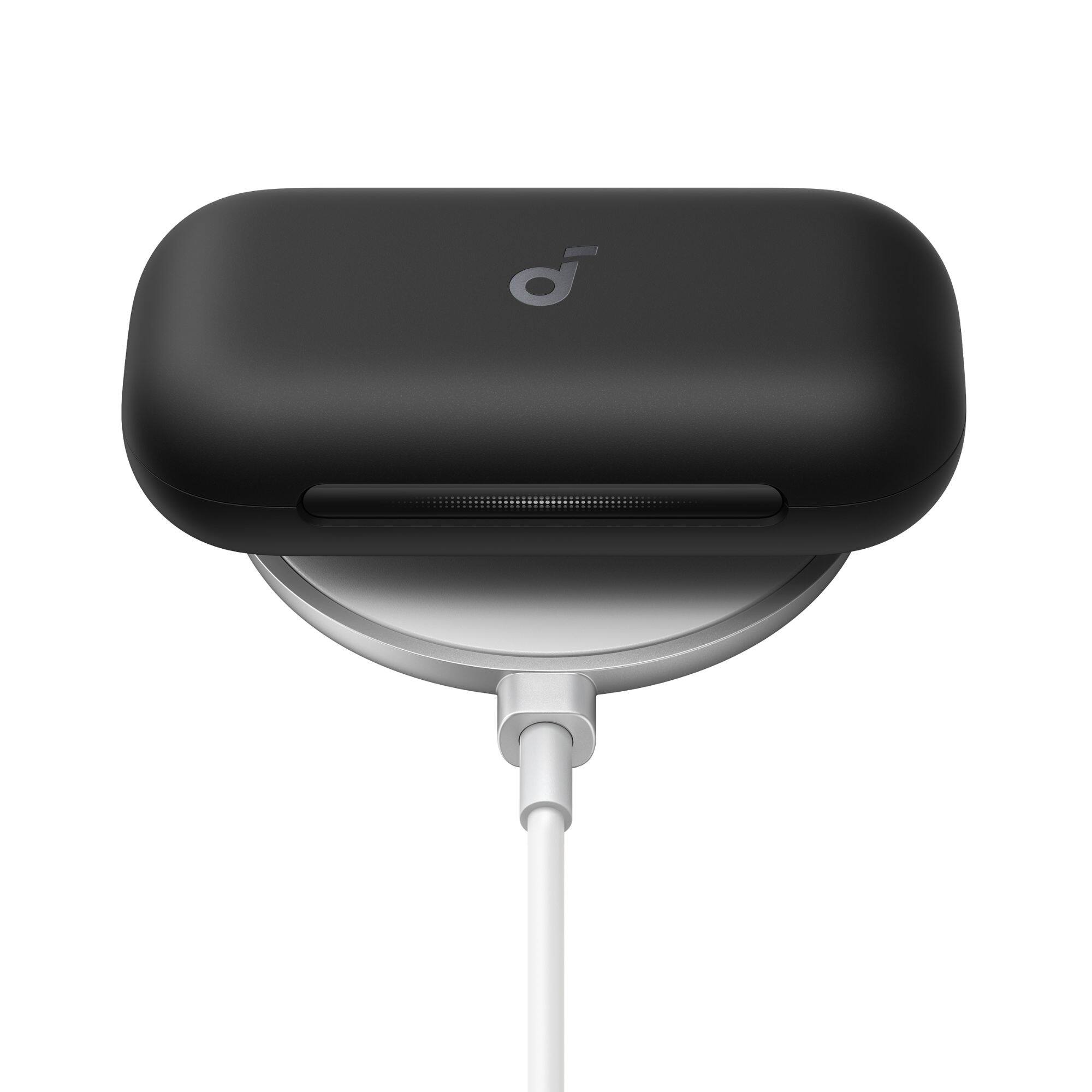Back. Anker - Soundcore AeroFit 2 Pro Dual-Form Wireless Bluetooth Earbuds with Open-Ear and Active Noise Cancellation Seamless Switch - Black.