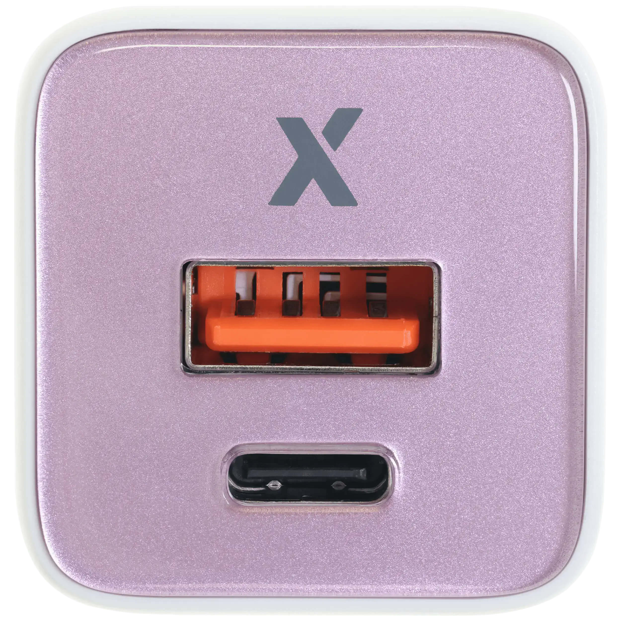 Alt View 4. Ampsentrix - 30W 2-in-1 USB-C / USB-A GaN Wall Power Adapter Charger - Pink - Pink.